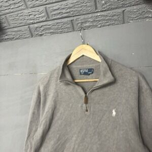 Ralph Lauren Polo Golf Quarter Zip Sweater, Medium, Grey Long Sleeve Lightweight